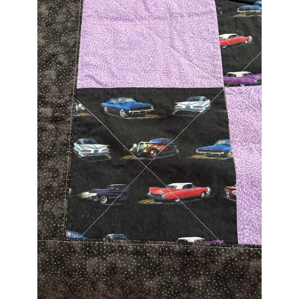 Vintage Hot rod Car Blanket 60” X  80”